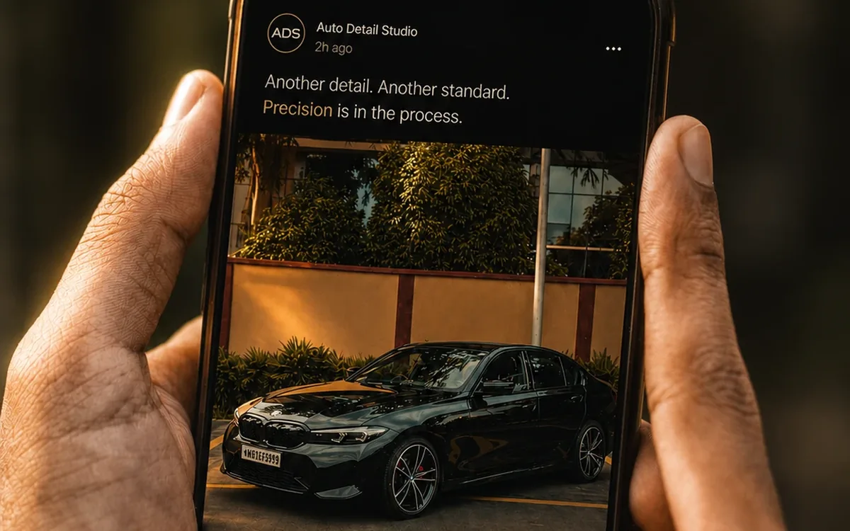 An active, branded social media post